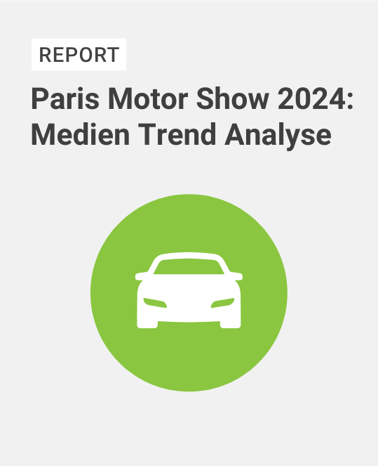 Weißes Auto Icon in einem grünen Kreis auf grauem Grund und dem Titel 